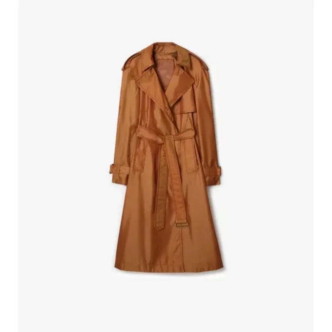 Trench Coat largo de mezcla de nailon