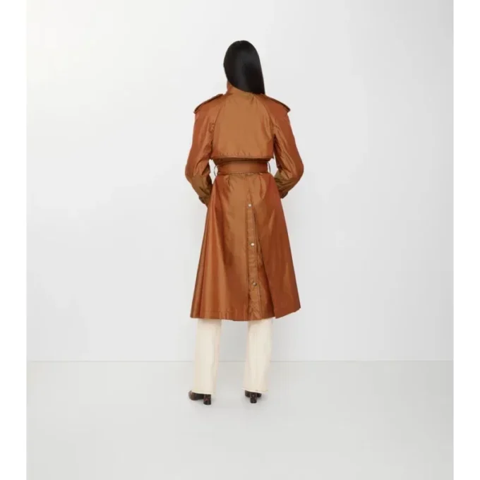 Trench Coat largo de mezcla de nailon