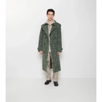 Trench Coat largo de mezcla de viscosa de estilo barroco