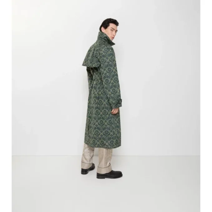 Trench Coat largo de mezcla de viscosa de estilo barroco