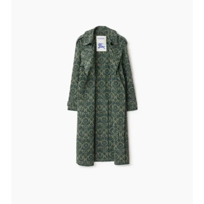 Trench Coat largo de mezcla de viscosa de estilo barroco