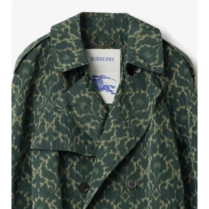 Trench Coat largo de mezcla de viscosa de estilo barroco