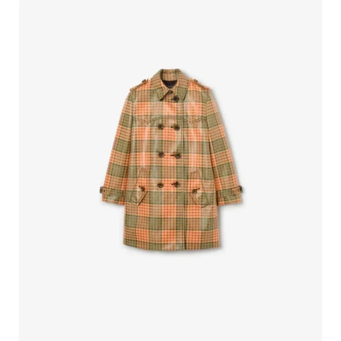 Trench Coat Summerside corto con efecto rafia y revestimiento de cuadros