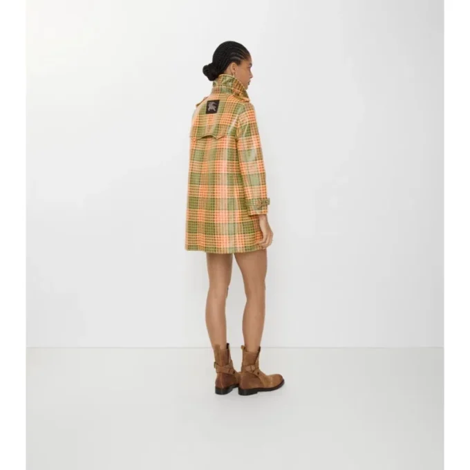 Trench Coat Summerside corto con efecto rafia y revestimiento de cuadros