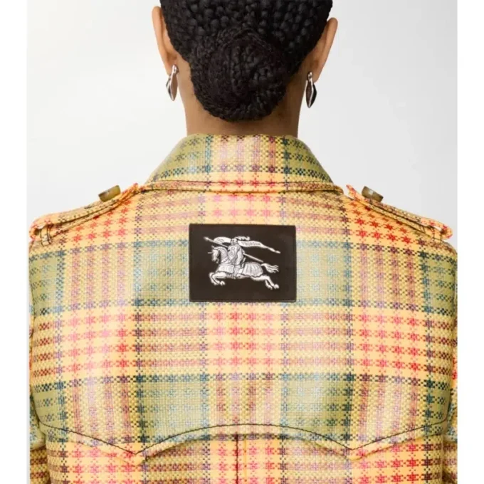 Trench Coat Summerside corto con efecto rafia y revestimiento de cuadros