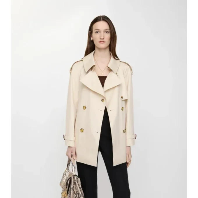 Tropical Gabardine Fitzrovia corta de Gabardine Trench Coat
