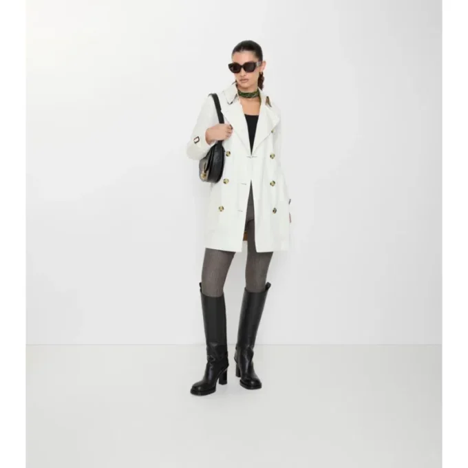 Tropical Gabardine Kensington corta de Gabardine Trench Coat