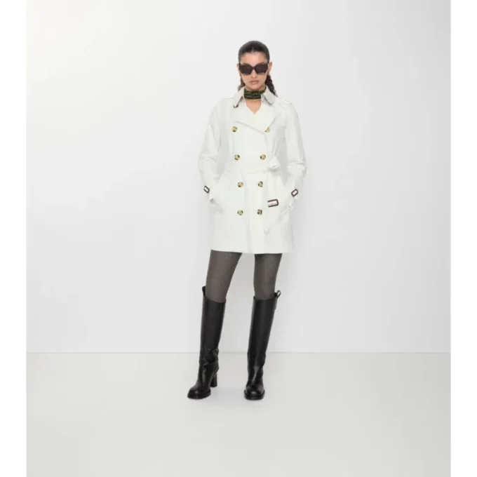 Tropical Gabardine Kensington corta de Gabardine Trench Coat