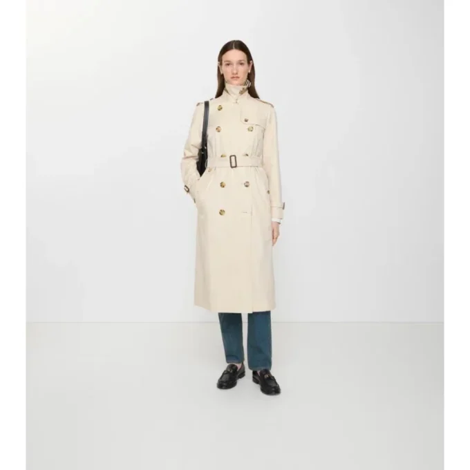 Tropical Gabardine Waterloo larga de gabardina Trench Coat