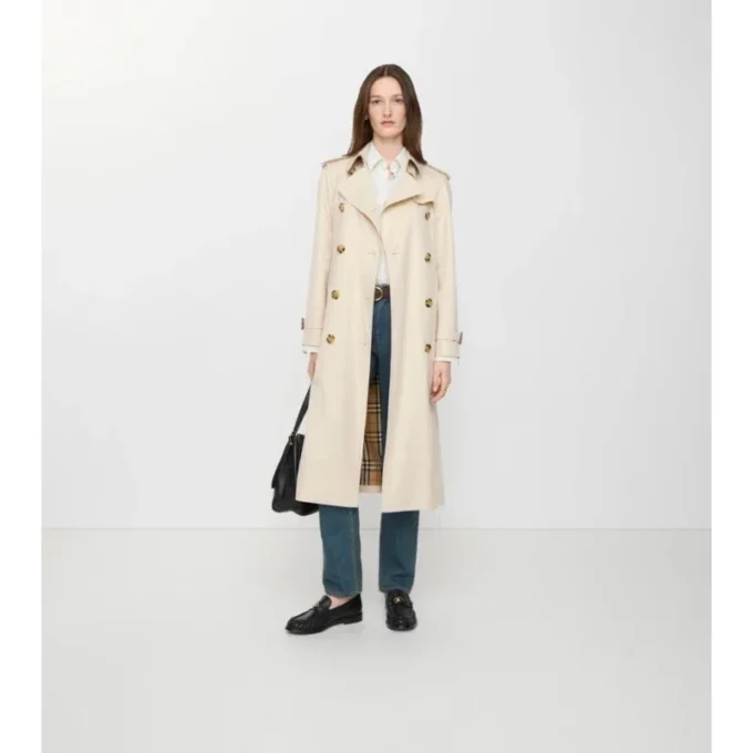 Tropical Gabardine Waterloo larga de gabardina Trench Coat