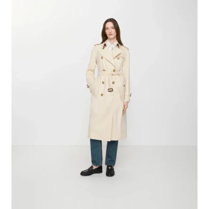 Tropical Gabardine Waterloo larga de gabardina Trench Coat