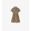 Vestido camisero de algodón con estampado de cuadros