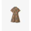 Vestido camisero de algodón con estampado de cuadros