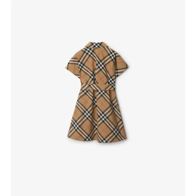 Vestido camisero de algodón con estampado de cuadros