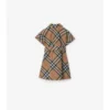 Vestido camisero de algodón con estampado de cuadros