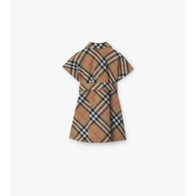Vestido camisero de algodón con estampado de cuadros