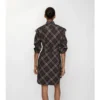 Vestido camisero de franela de algodón a cuadros