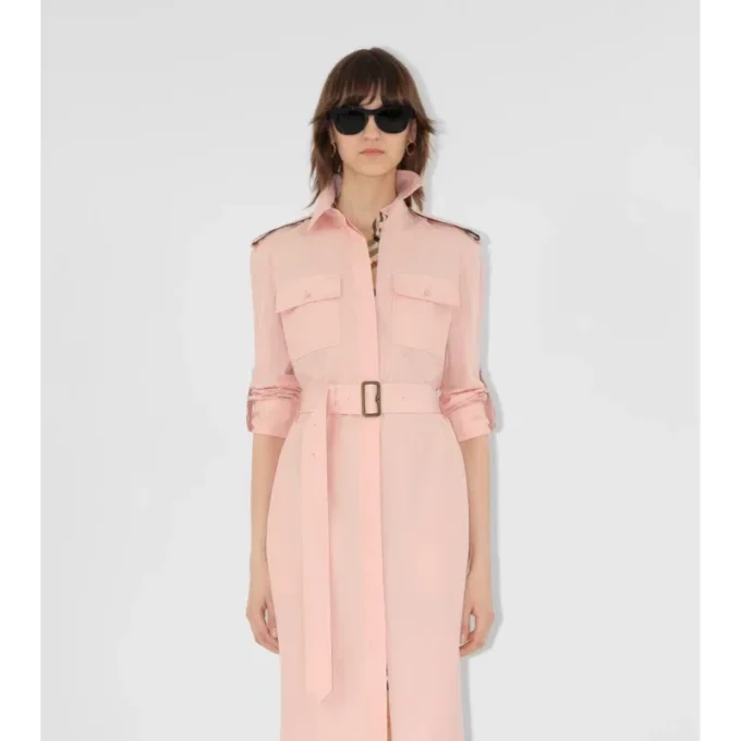 Vestido camisero de popelín de algodón