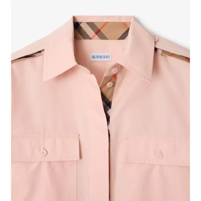 Vestido camisero de popelín de algodón