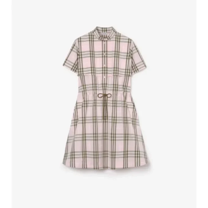 Vestido de algodón con estampado de cuadros