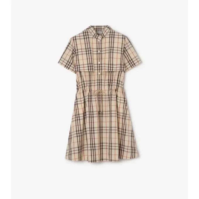 Vestido de algodón con estampado de cuadros