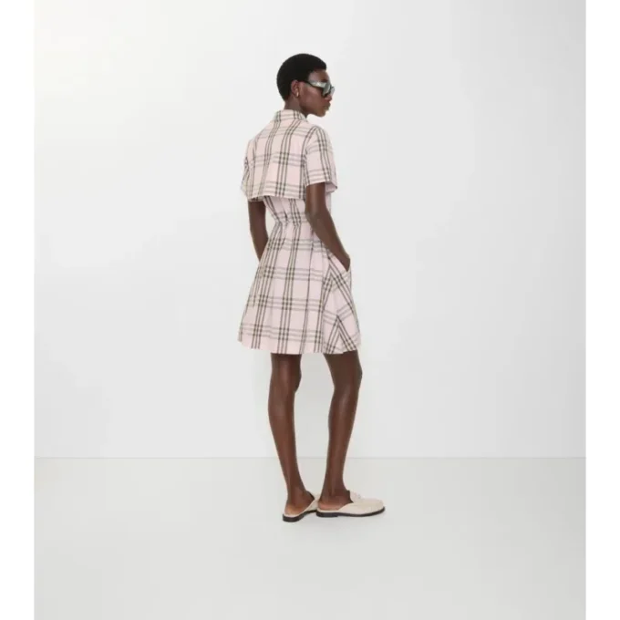Vestido de algodón con estampado de cuadros