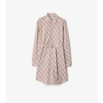Vestido de camisa de algodón a cuadros
