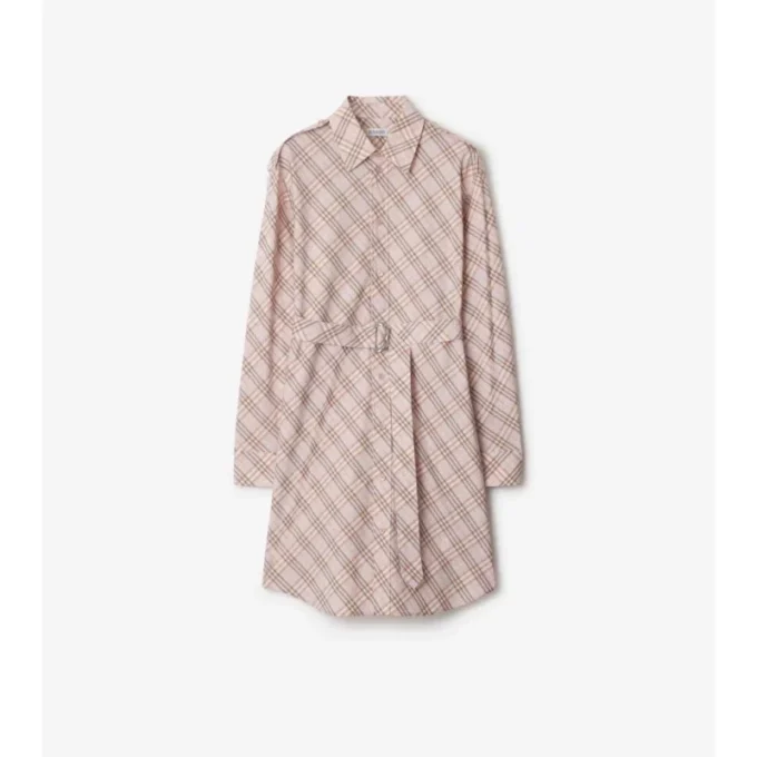 Vestido de camisa de algodón a cuadros