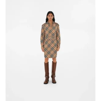 Vestido de camisa de algodón a cuadros