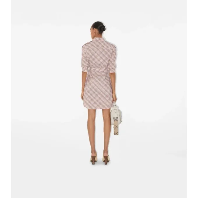 Vestido de camisa de algodón a cuadros