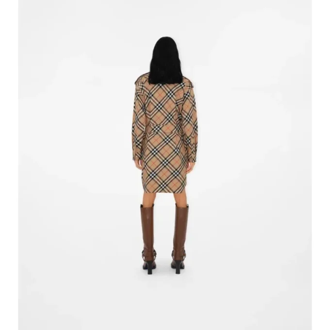 Vestido de camisa de algodón a cuadros