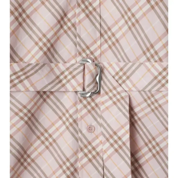 Vestido de camisa de algodón a cuadros