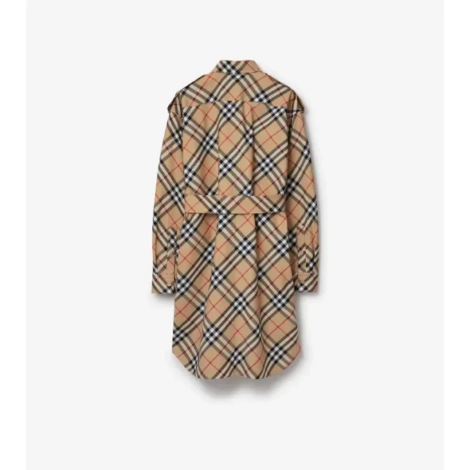 Vestido de camisa de algodón a cuadros