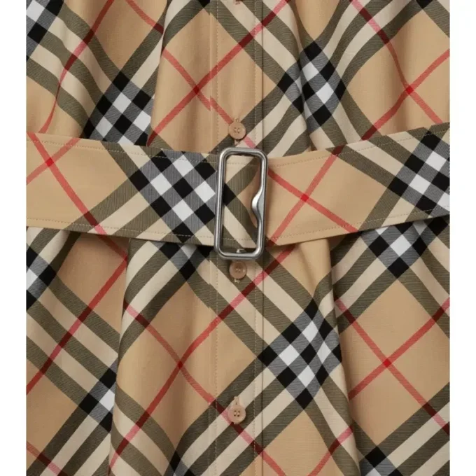 Vestido de camisa de algodón a cuadros
