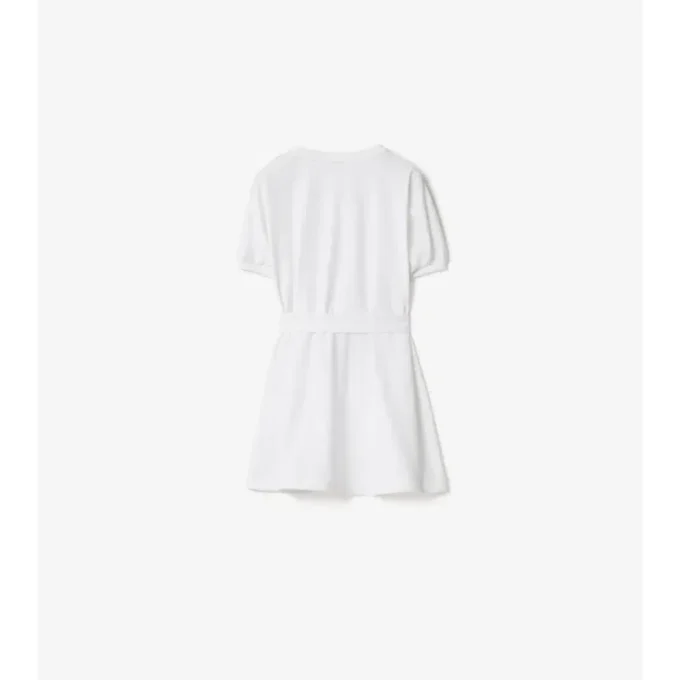Vestido de camiseta de algodón con ribetes a cuadros