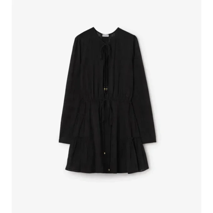 Vestido de gasa de algodón a cuadros