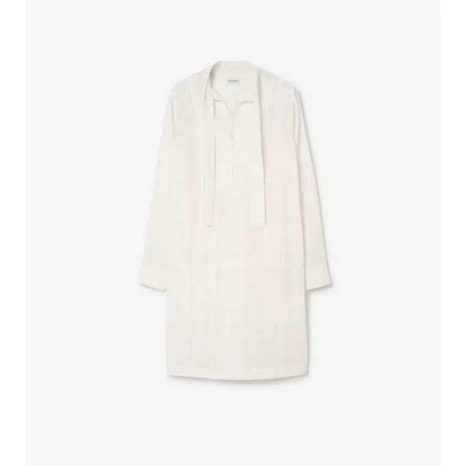 Vestido de gasa de algodón a cuadros