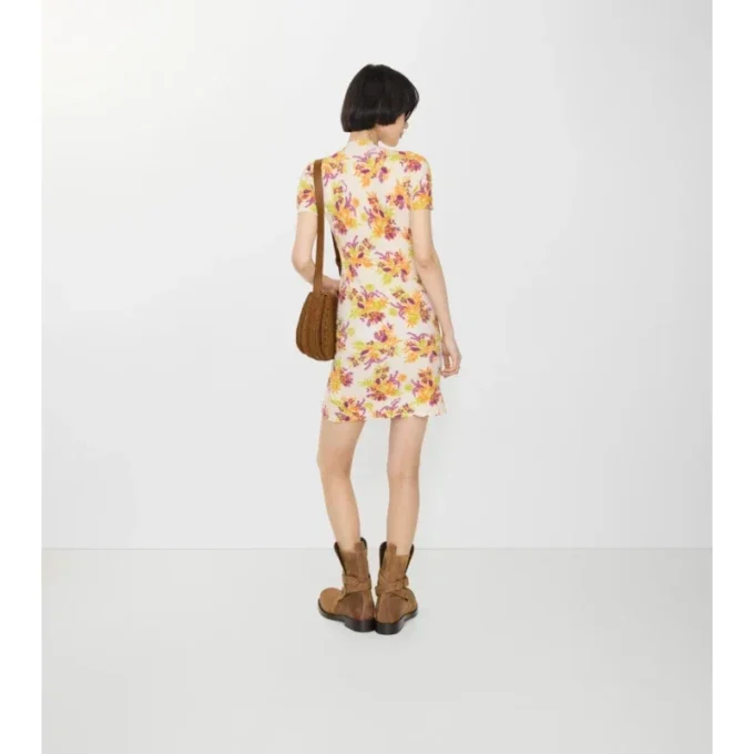 Vestido de mezcla de algodón con estampado floral