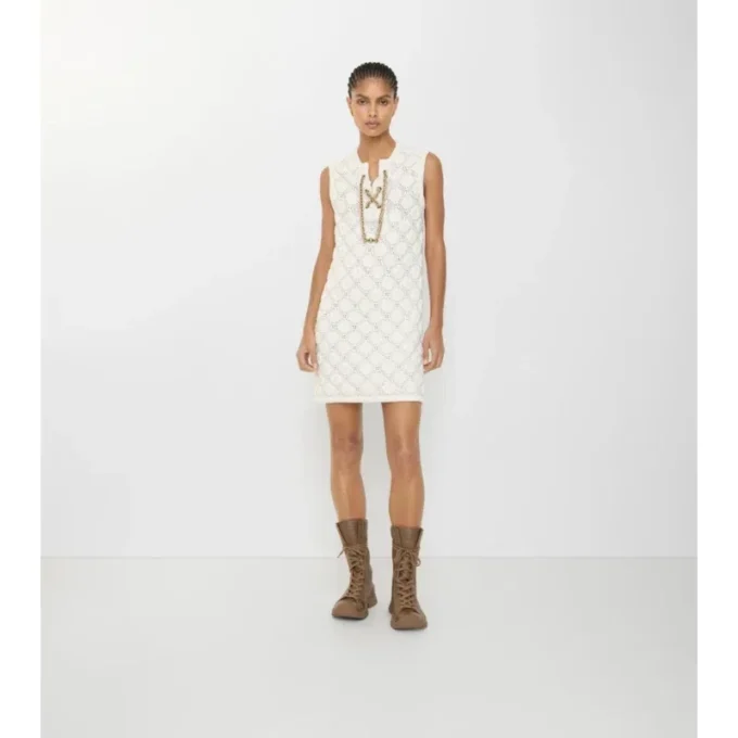 Vestido de mezcla de algodón de ganchillo