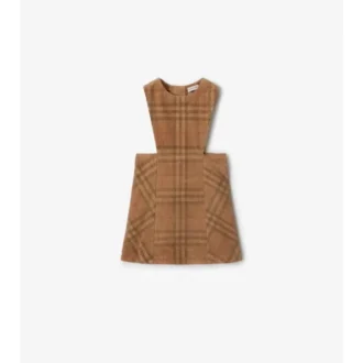 Vestido de pana con estampado de cuadros