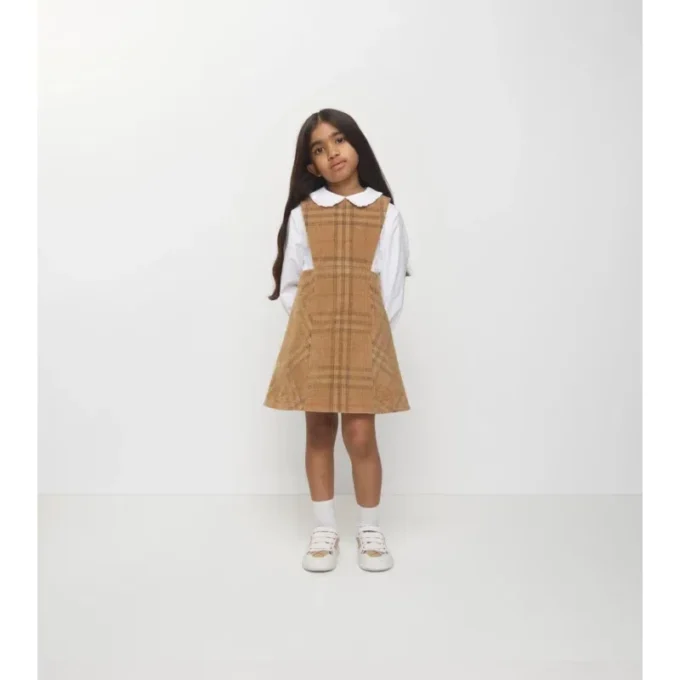 Vestido de pana con estampado de cuadros