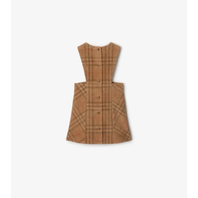 Vestido de pana con estampado de cuadros