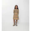 Vestido de popelín de algodón con estampado de cuadros