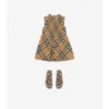 Vestido de popelín de algodón con estampado de cuadros