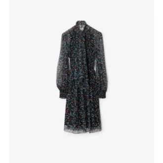 Vestido de seda con estampado floral pequeño