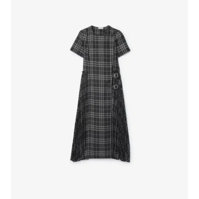 Vestido kilt de mezcla de lana a cuadros
