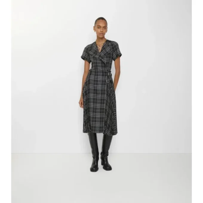 Vestido kilt de mezcla de lana a cuadros