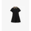 Vestido polo de algodón con cuello a cuadros