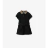 Vestido polo de algodón con cuello a cuadros