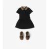 Vestido polo de algodón con cuello a cuadros